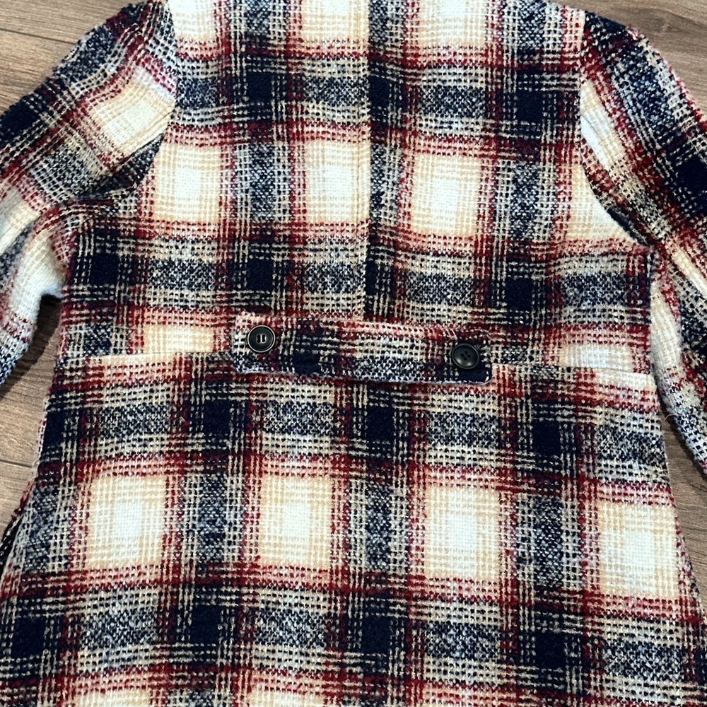 NWT! Molly Bracken Plaid Pattern Women's Coat Navy Size Large - Picture 11 of 11